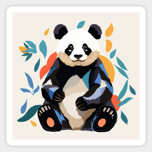 Colorful Sitting Panda Magnet